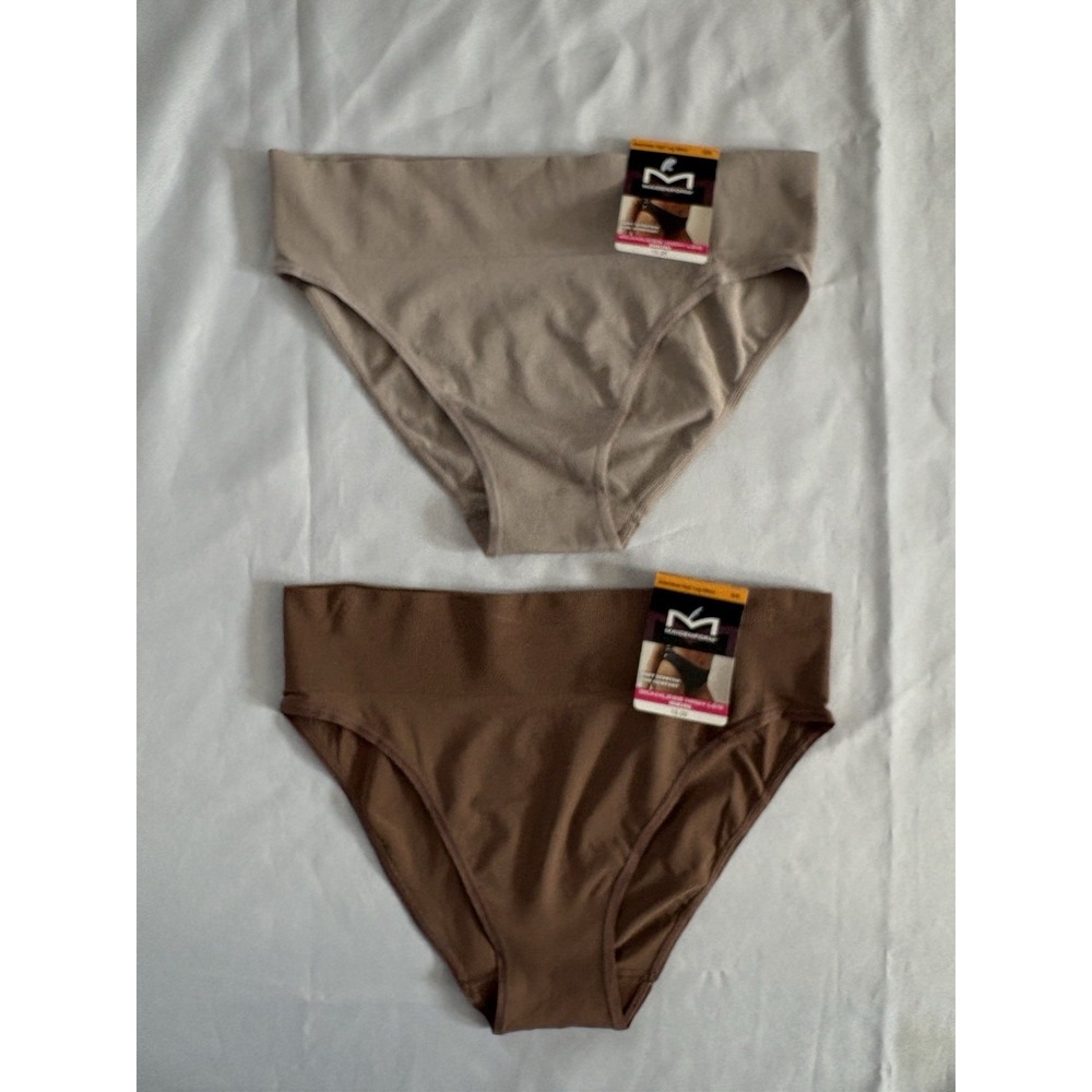 NEW Maidenform Seamless High Leg Bikini Brown Women's Size Small 2 Pair DM2317